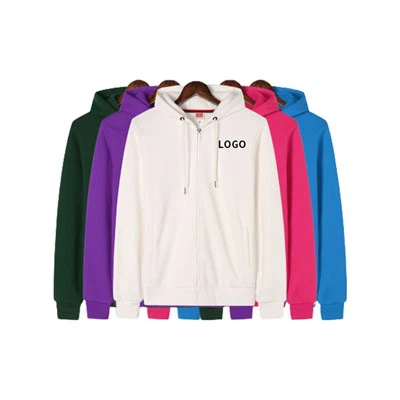 Sudadera con capucha y cremallera de algodón